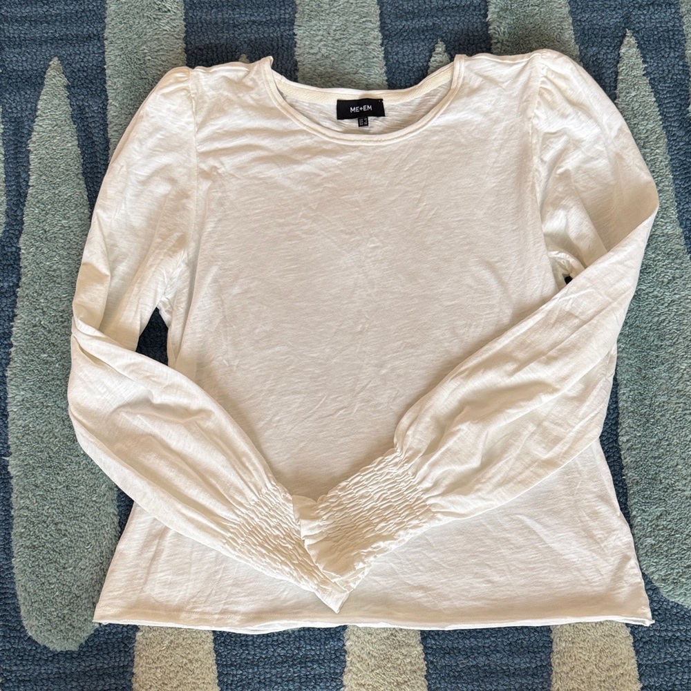 Me+Em Cream Long Sleeve Top.